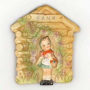 Cottage Core Vintage Kelvin ceramic piggy Bank